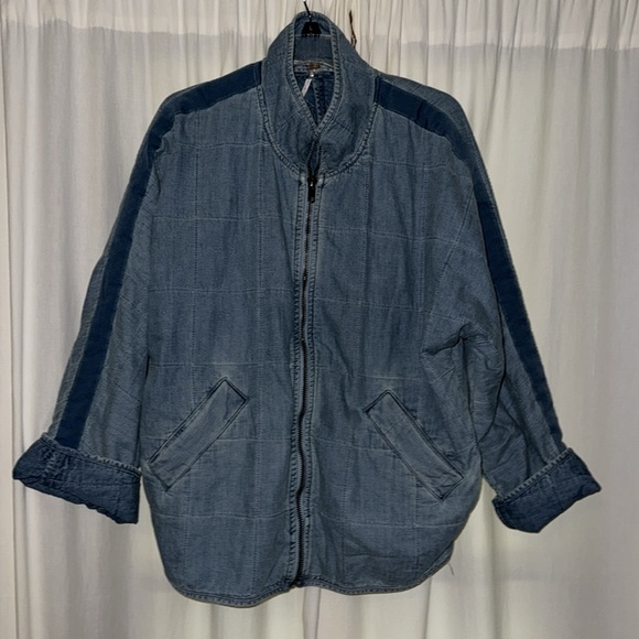 Free People Dolman Quilted Denim Jacket size Small ~ NWOT - Picture 3 of 6